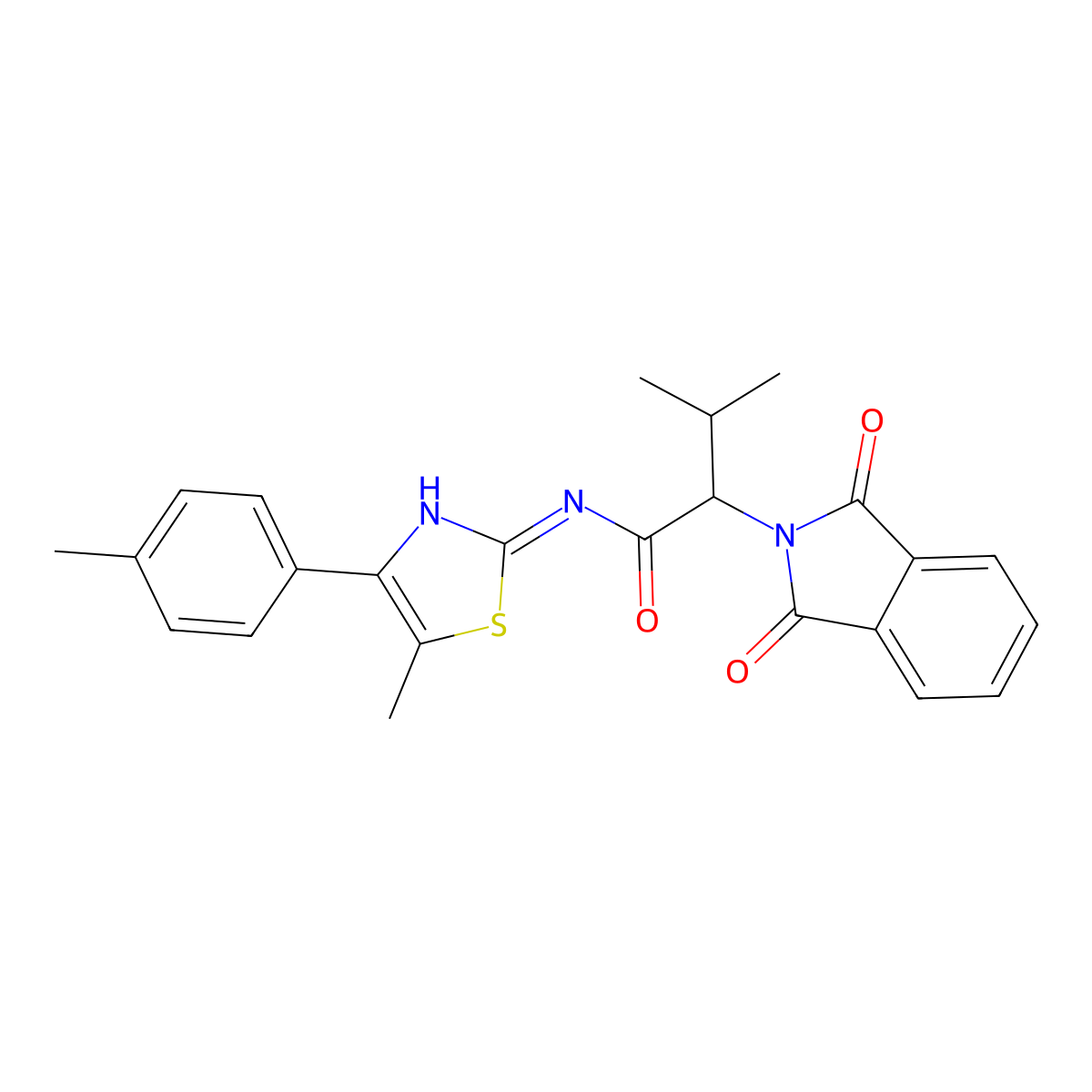 2-(1,3-dioxo-1,3-dihydro-2H-isoindol-2-yl)-3-methyl-N-[5-methyl-4-(4-methylphenyl)-1,3-thiazol-2-yl]butanamide molecular structure, CAS 347366-72-7