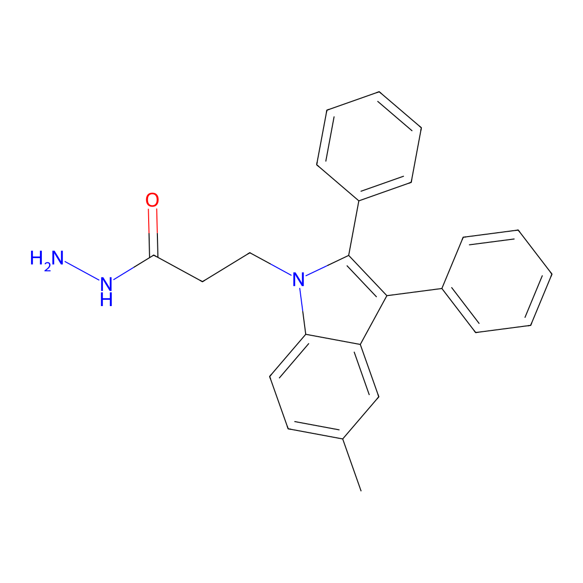 3-(5-methyl-2,3-diphenyl-1H-indol-1-yl)propanehydrazide molecular structure, CAS 347368-22-3
