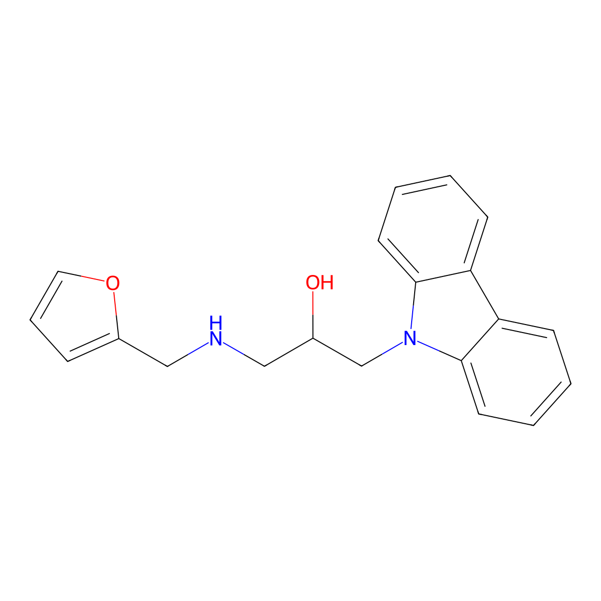 1-(9H-carbazol-9-yl)-3-(((furan-2-yl)methyl)amino)propan-2-ol molecular structure, CAS 347368-28-9