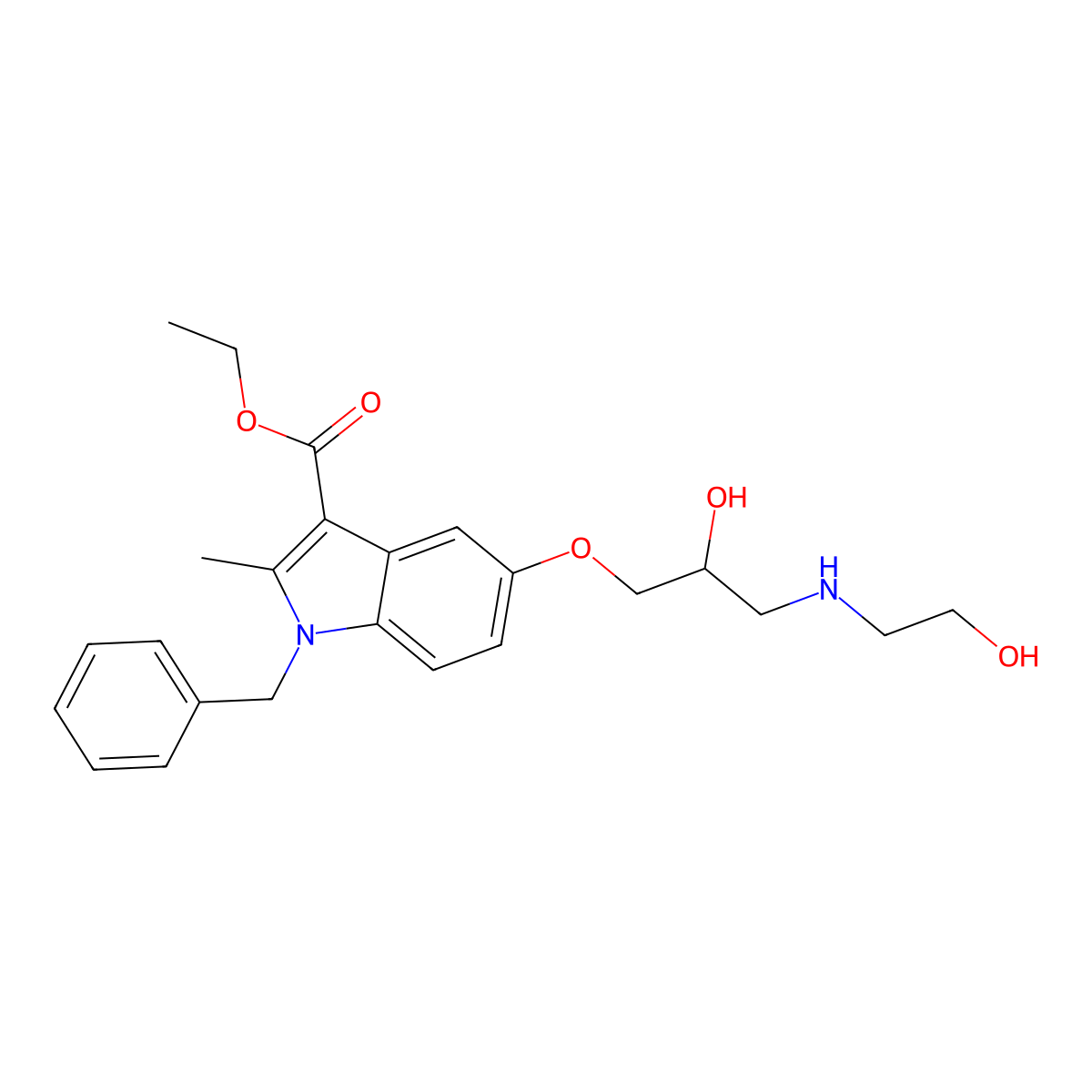 ethyl 1-benzyl-5-{2-hydroxy-3-[(2-hydroxyethyl)amino]propoxy}-2-methyl-1H-indole-3-carboxylate molecular structure, CAS 347369-19-1