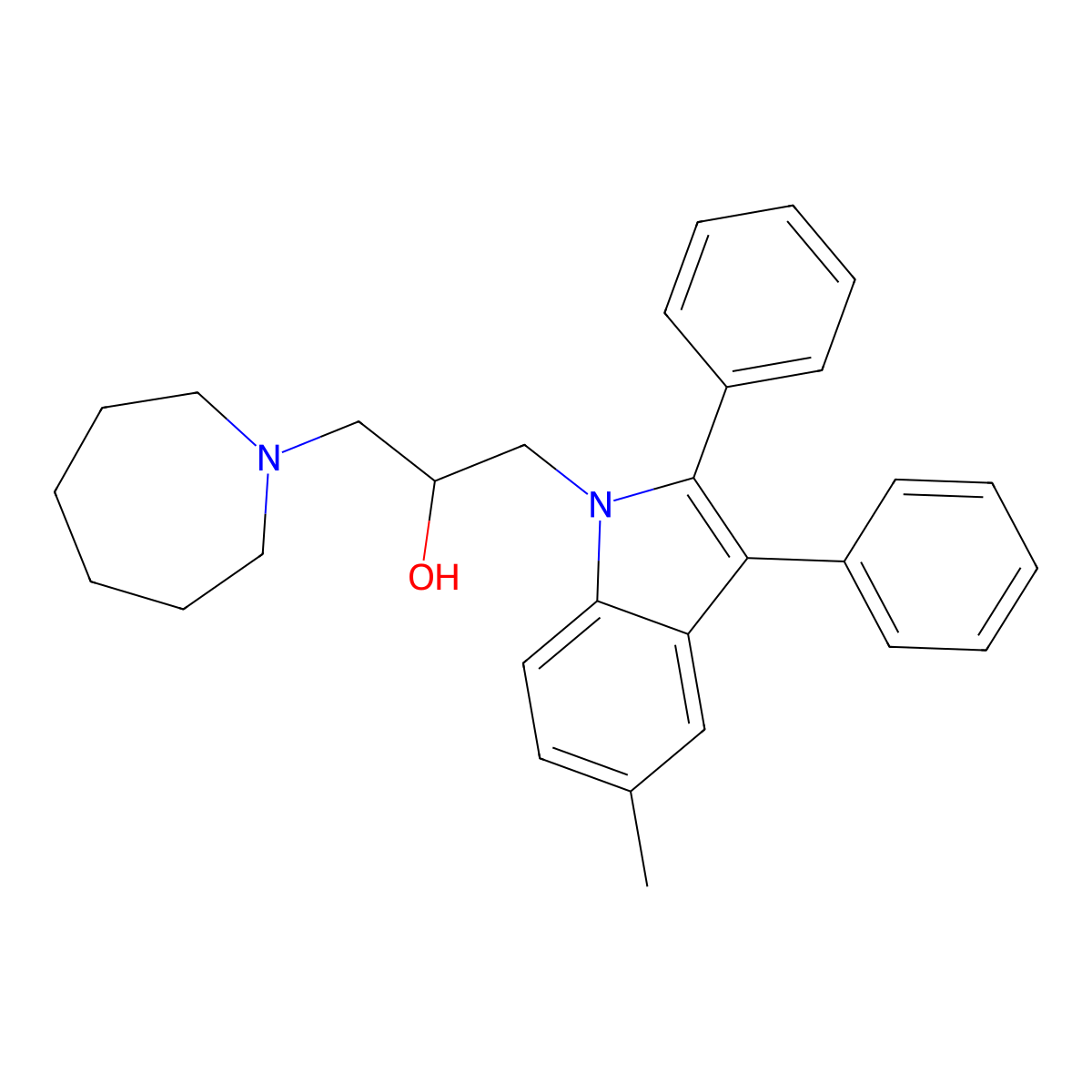 1-(1-azepanyl)-3-(5-methyl-2,3-diphenyl-1H-indol-1-yl)-2-propanol molecular structure, CAS 347369-24-8