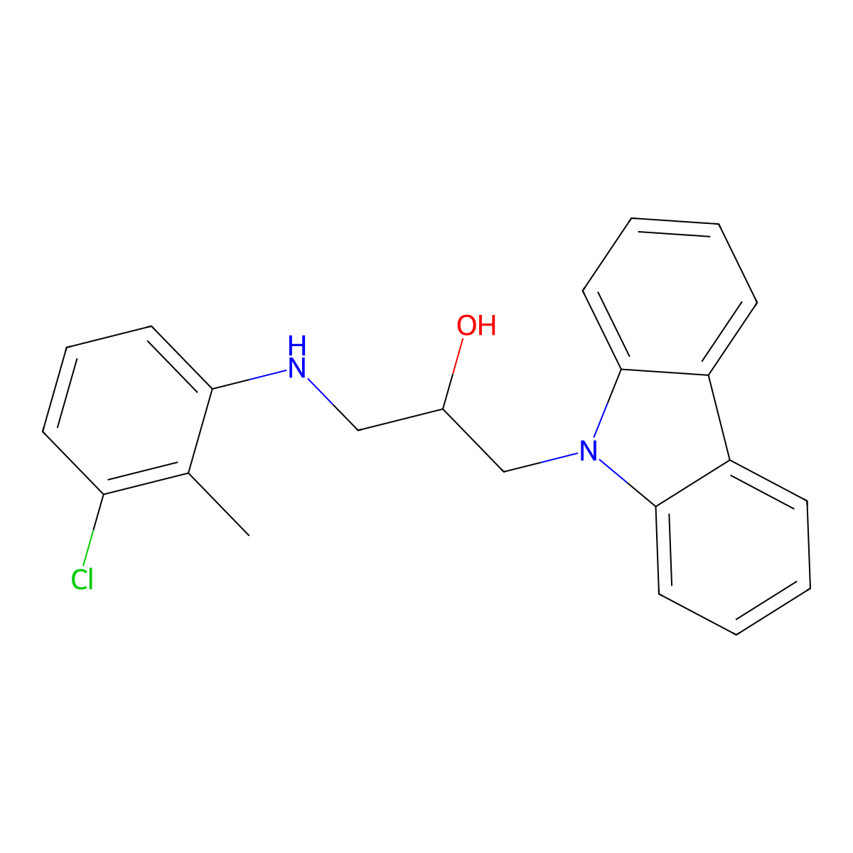 1-(9H-carbazol-9-yl)-3-((3-chloro-2-methylphenyl)amino)propan-2-ol molecular structure, CAS 347369-51-1