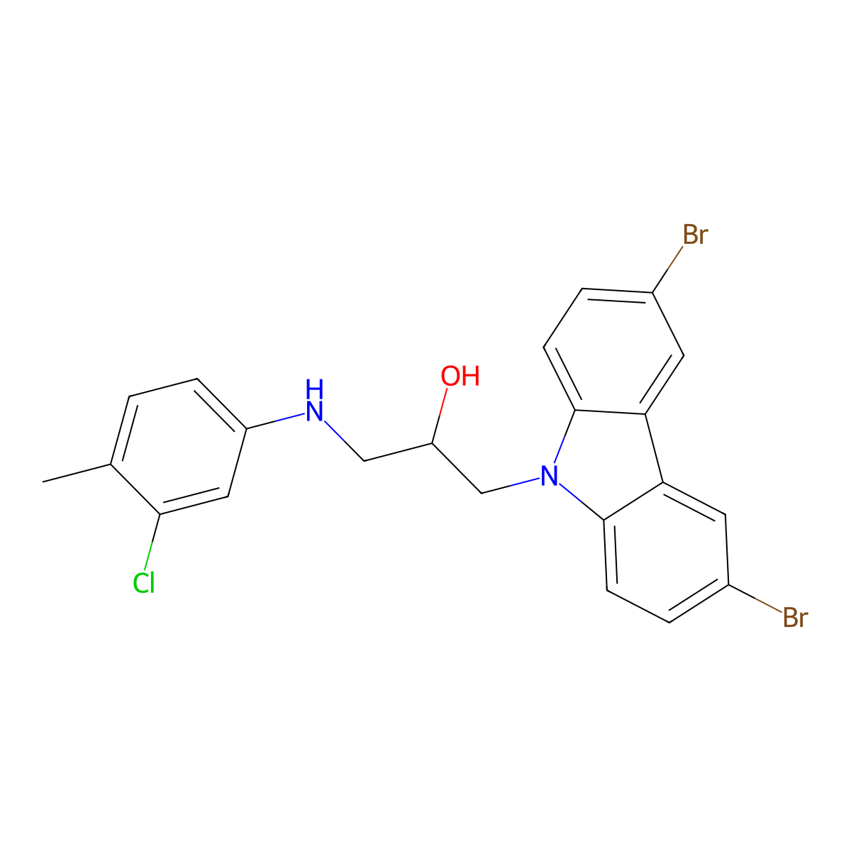 1-[(3-chloro-4-methylphenyl)amino]-3-(3,6-dibromo-9H-carbazol-9-yl)propan-2-ol molecular structure, CAS 347369-56-6
