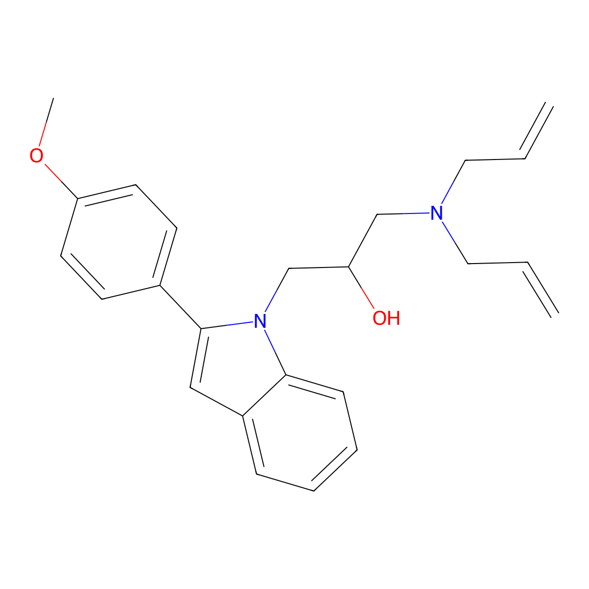 1-(diallylamino)-3-(2-(4-methoxyphenyl)-1H-indol-1-yl)propan-2-ol molecular structure, CAS 347369-63-5