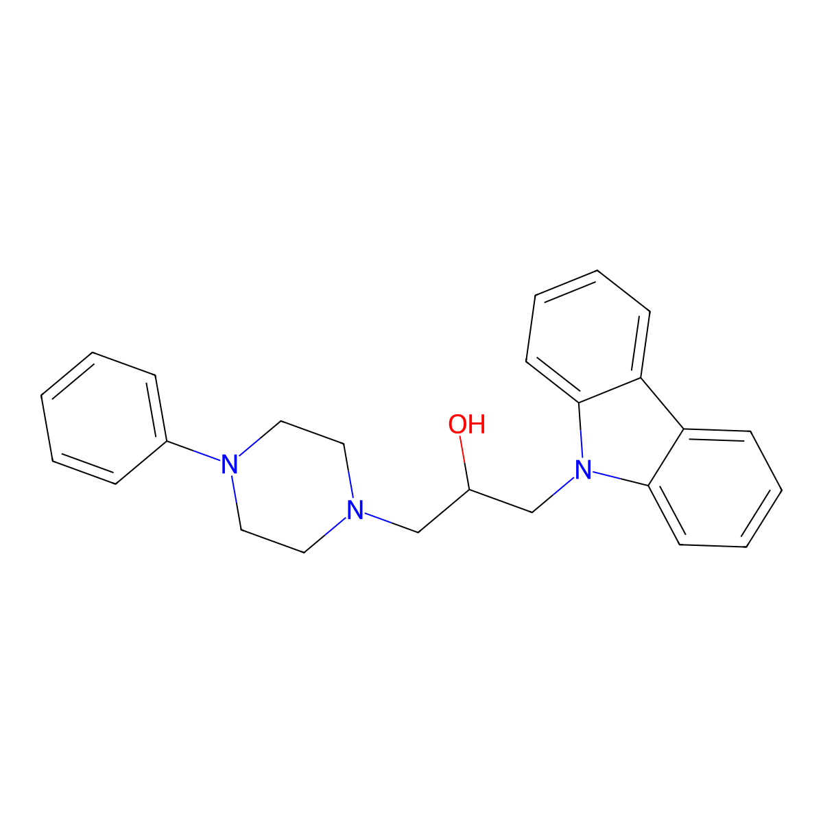 1-Carbazol-9-yl-3-(4-phenylpiperazin-1-yl)propan-2-ol molecular structure, CAS 347369-80-6