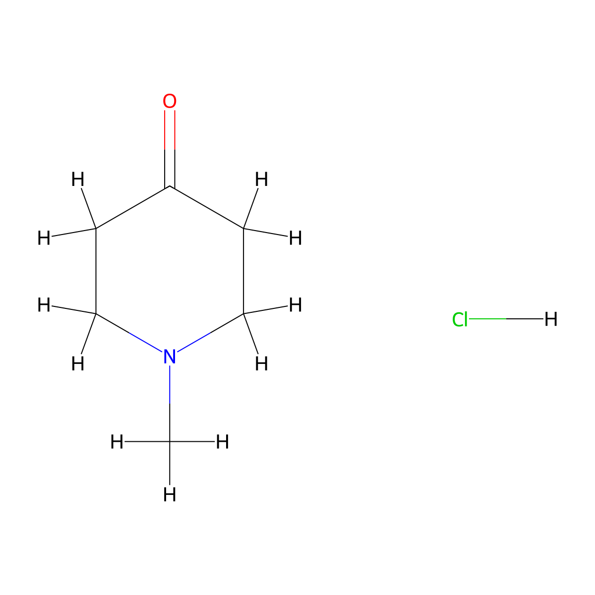 1-Methylpiperidin-4-one hydrochloride molecular structure, CAS 34737-83-2