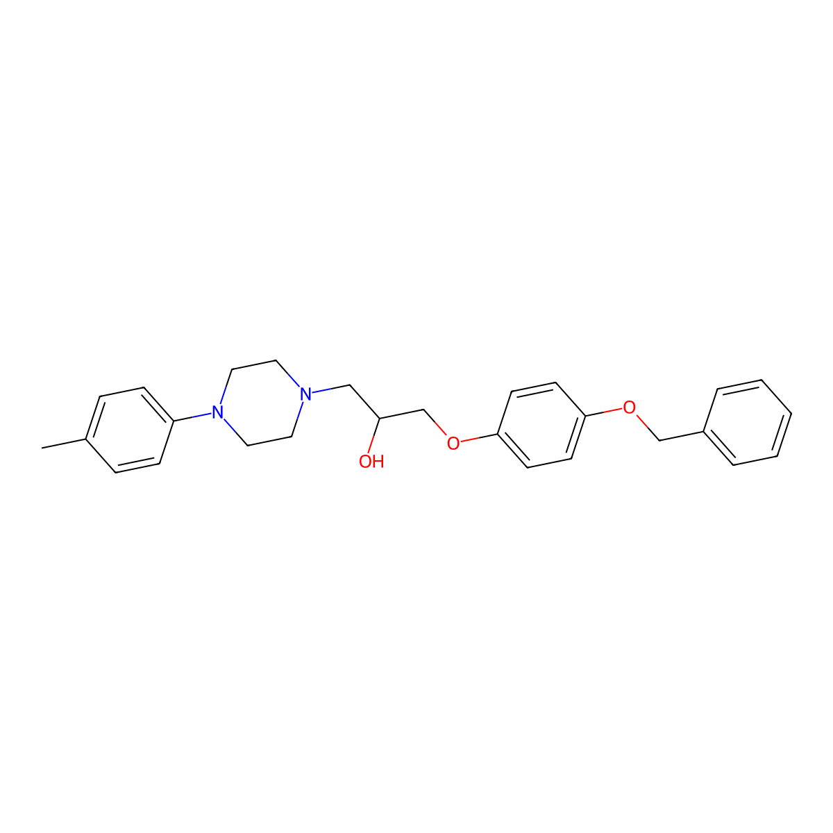 1-[4-(Benzyloxy)phenoxy]-3-[4-(4-methylphenyl)piperazin-1-yl]propan-2-ol molecular structure, CAS 347370-13-2
