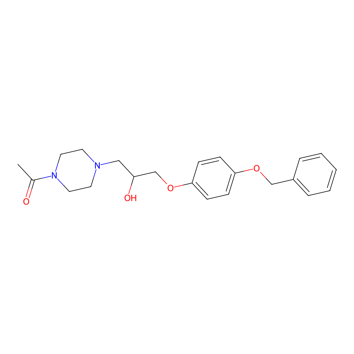1-(4-Acetyl-1-piperazinyl)-3-[4-(benzyloxy)phenoxy]-2-propanol molecular structure, CAS 347370-14-3