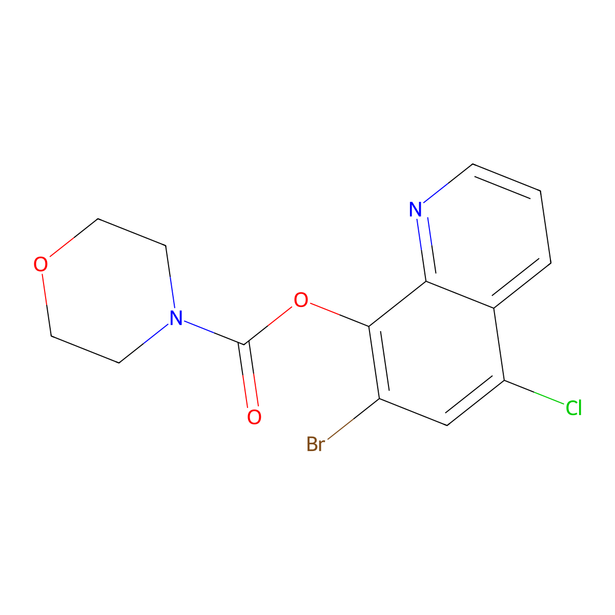 7-Bromo-5-chloroquinolin-8-yl morpholine-4-carboxylate molecular structure, CAS 347370-45-0