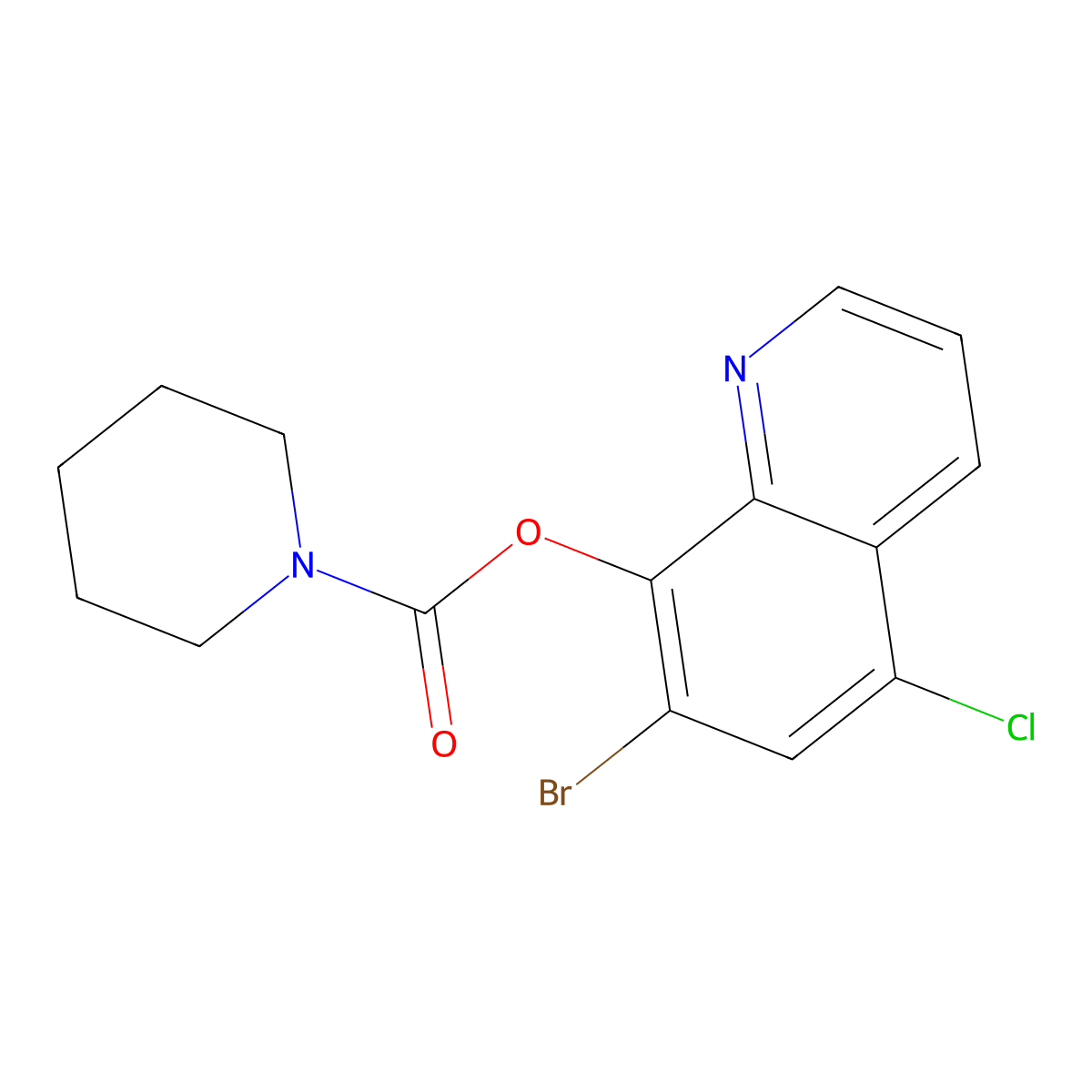 7-Bromo-5-chloroquinolin-8-yl piperidine-1-carboxylate molecular structure, CAS 347370-46-1