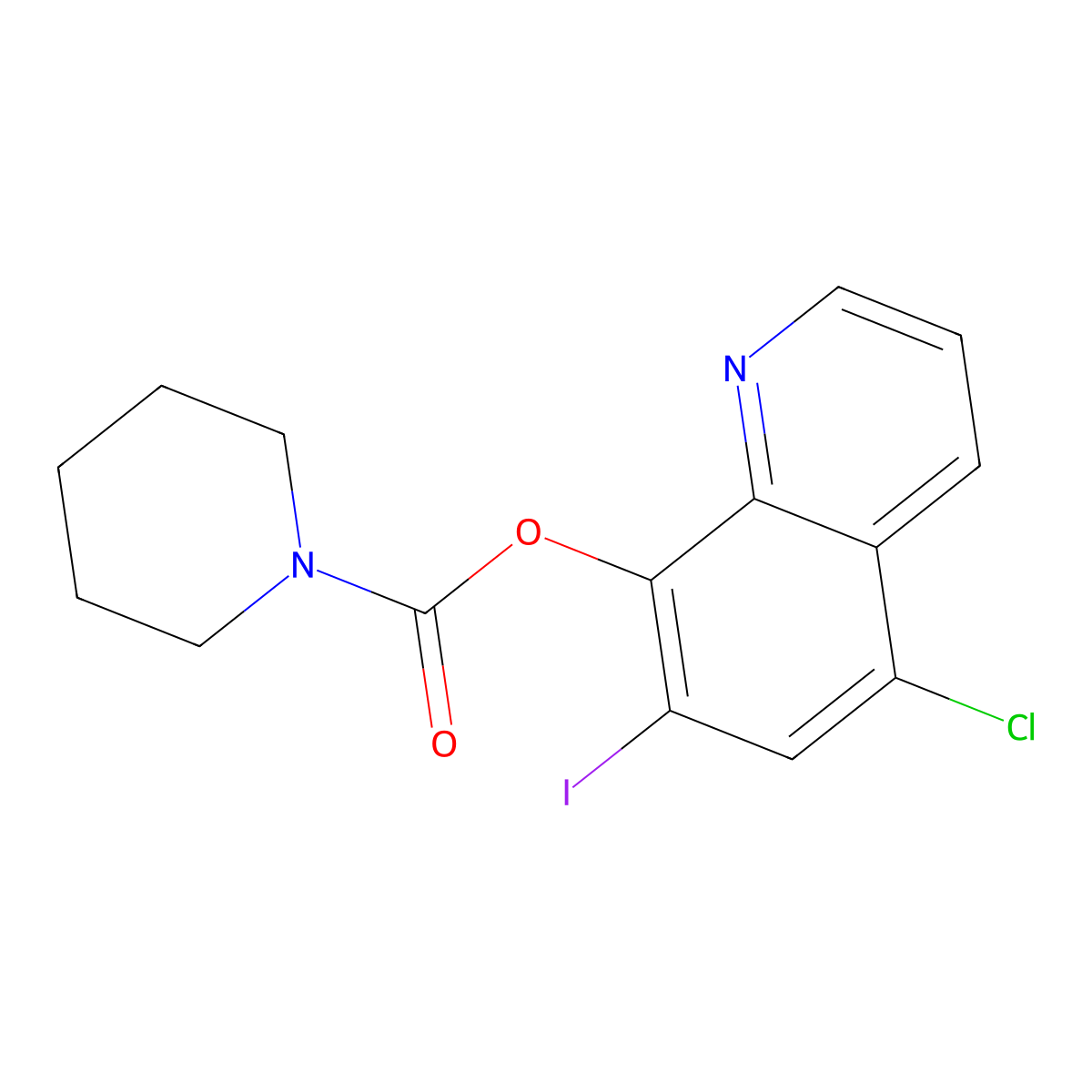 5-Chloro-7-iodoquinolin-8-yl piperidine-1-carboxylate molecular structure, CAS 347370-48-3