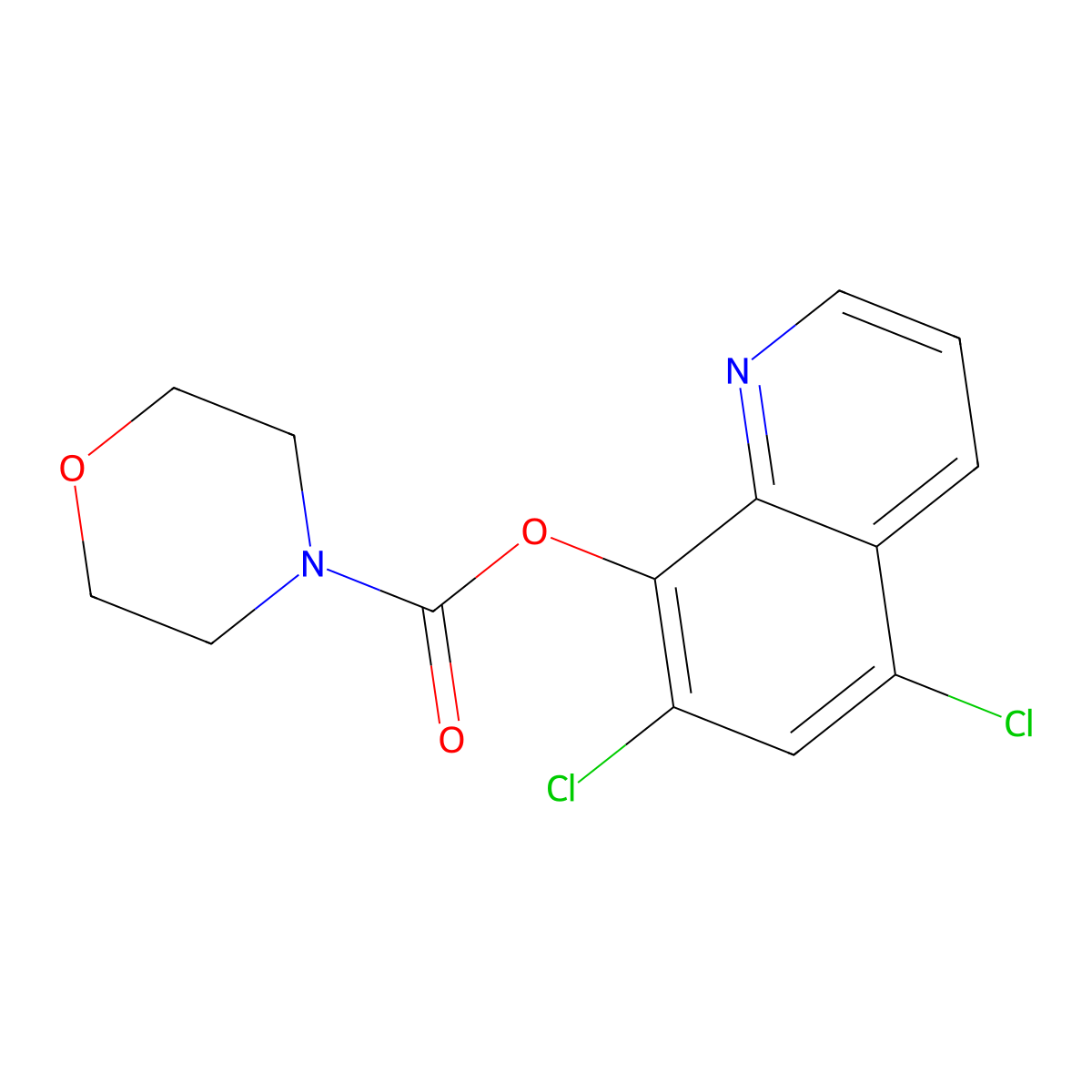 5,7-Dichloroquinolin-8-yl morpholine-4-carboxylate molecular structure, CAS 347370-58-5