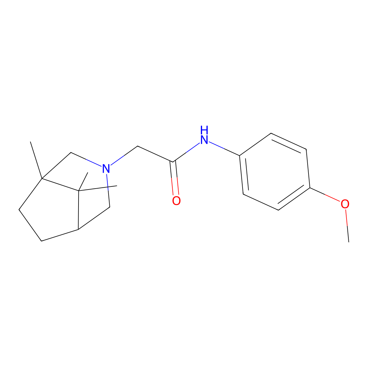 N-(4-methoxyphenyl)-2-(1,8,8-trimethyl-3-azabicyclo[3.2.1]octan-3-yl)acetamide molecular structure, CAS 347370-68-7