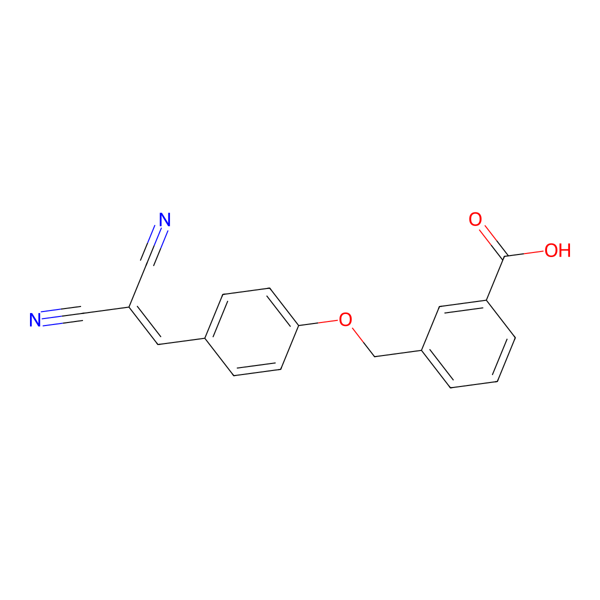 3-{[4-(2,2-Dicyanoethenyl)phenoxy]methyl}benzoic acid molecular structure, CAS 347379-88-8