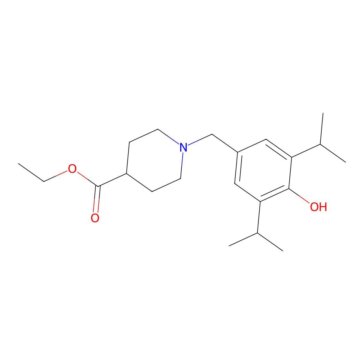 Ethyl 1-(4-hydroxy-3,5-diisopropylbenzyl)-4-piperidinecarboxylate molecular structure, CAS 347381-88-8