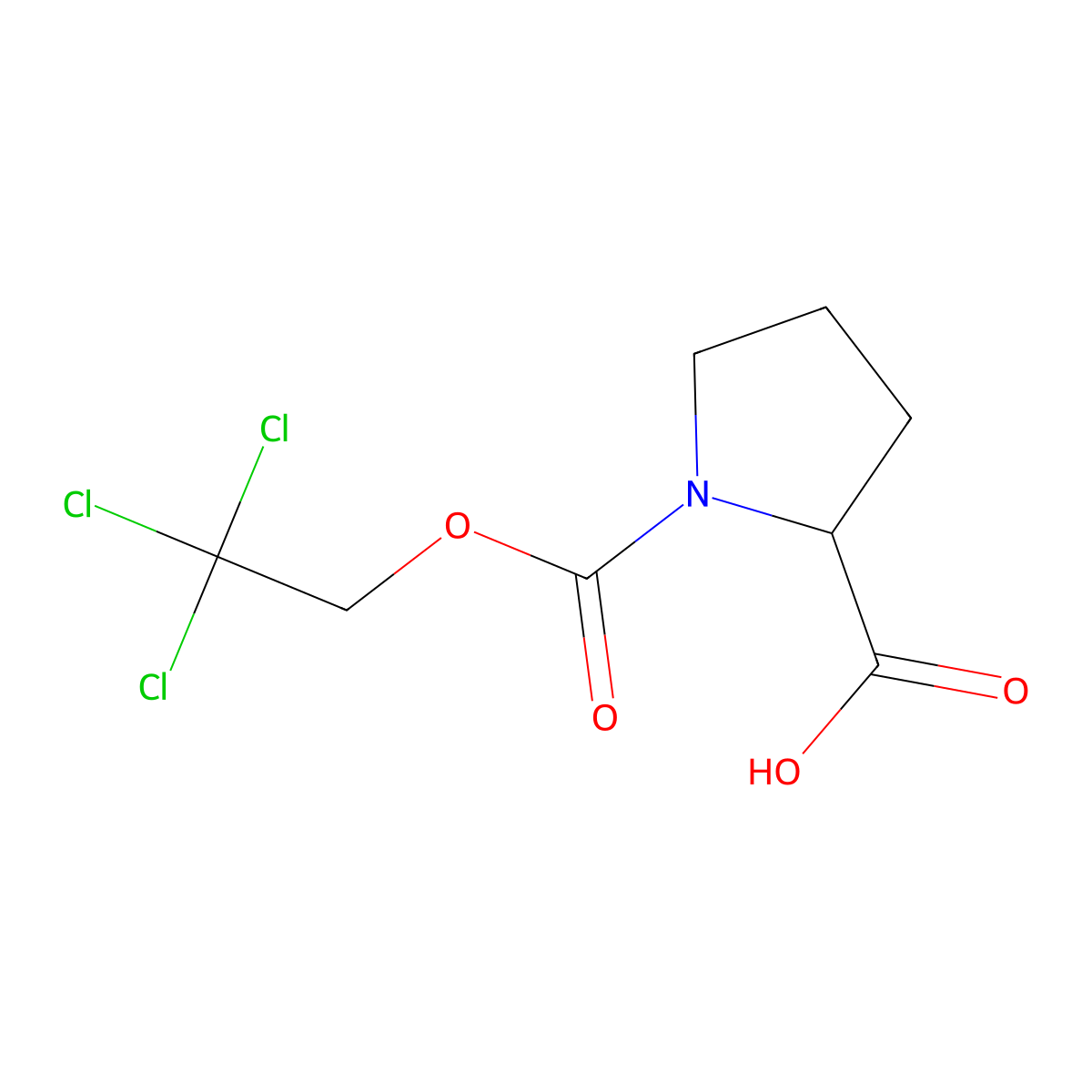 1-[(2,2,2-Trichloroethoxy)carbonyl]pyrrolidine-2-carboxylic acid molecular structure, CAS 347386-09-8