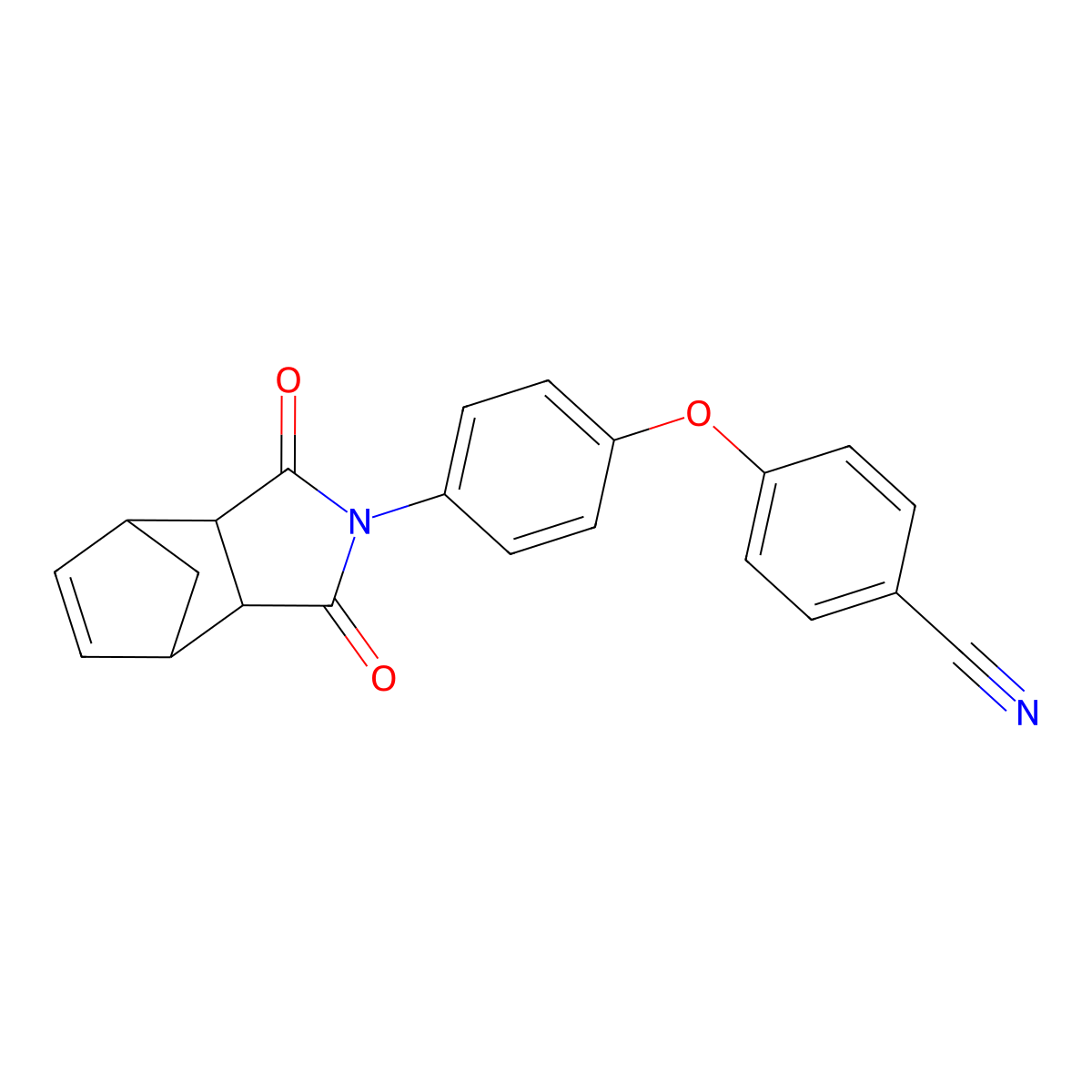 4-(4-(1,3-dioxo-3a,4,7,7a-tetrahydro-1H-4,7-methanoisoindol-2(3H)-yl)phenoxy)benzonitrile molecular structure, CAS 347399-74-0