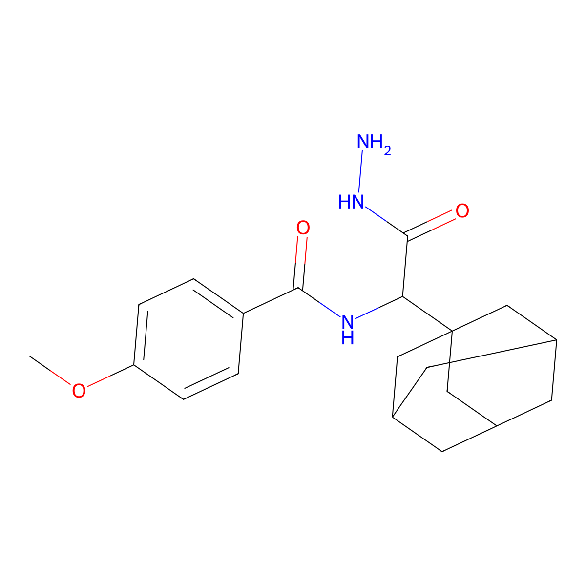 N-[1-(1-adamantyl)-2-hydrazinyl-2-oxoethyl]-4-methoxybenzamide molecular structure, CAS 347400-01-5