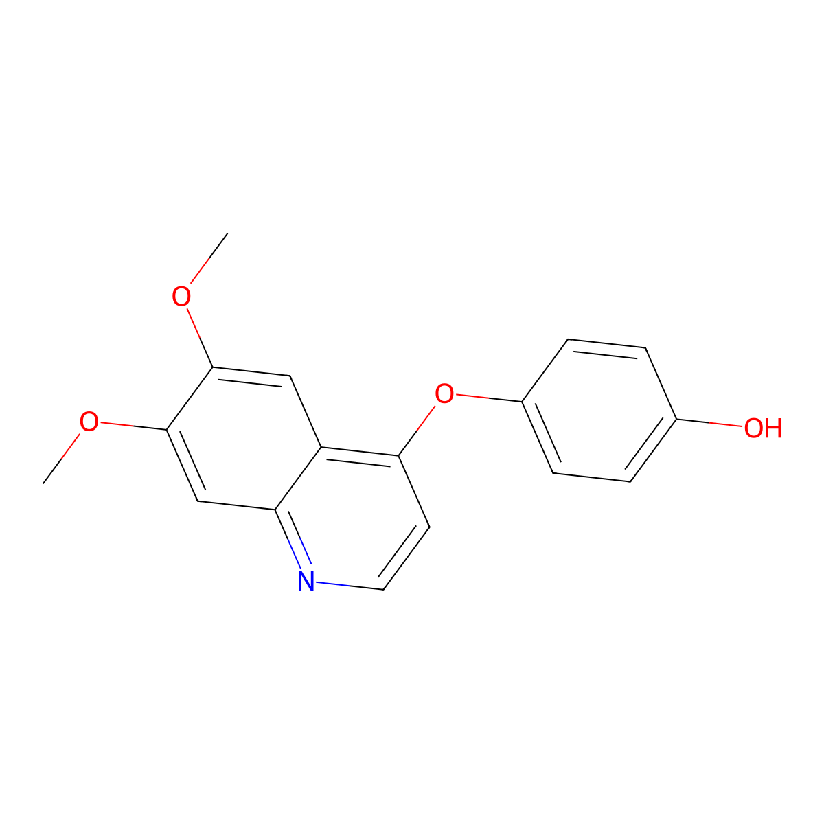 4-(6,7-Dimethoxyquinolin-4-yloxy)phenol molecular structure, CAS 347405-65-6
