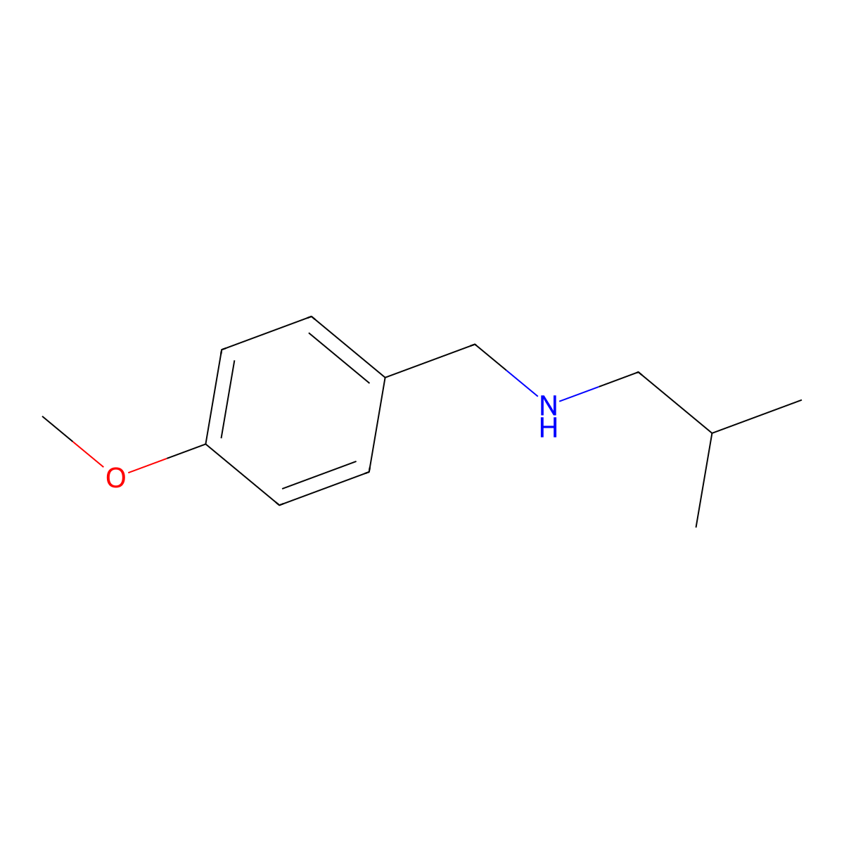 N-(4-Methoxybenzyl)-2-methylpropan-1-amine molecular structure, CAS 347405-96-3