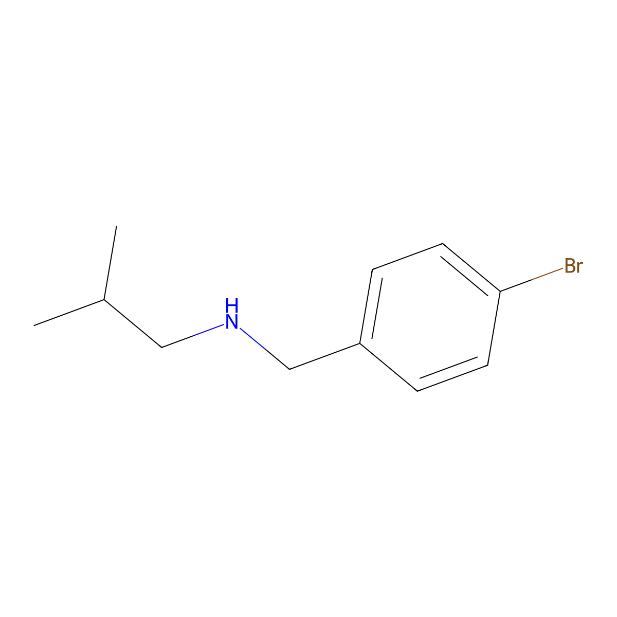 N-[(4-bromophenyl)methyl]-2-methylpropan-1-amine molecular structure, CAS 347406-07-9