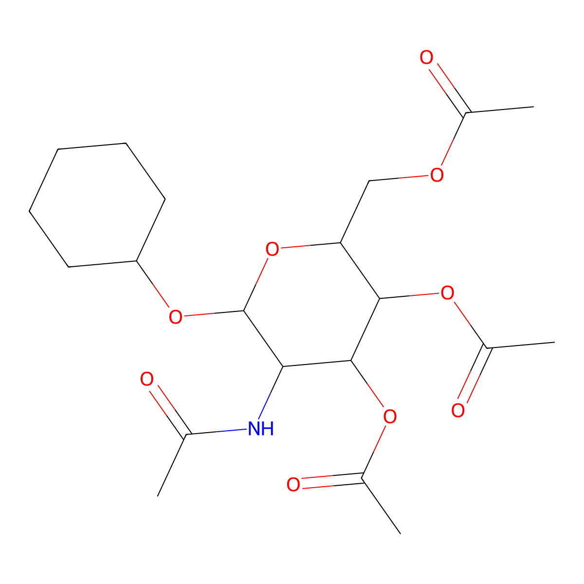 (5-Acetamido-3,4-diacetyloxy-6-cyclohexyloxyoxan-2-yl)methyl acetate molecular structure, CAS 347411-90-9