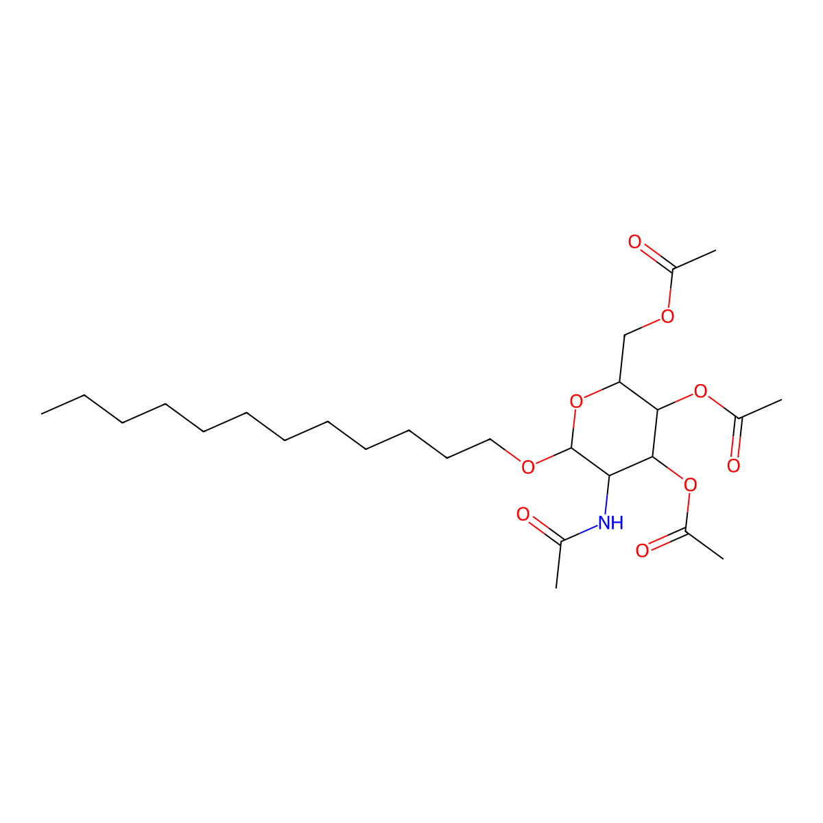 [(2R,3S,4R,5R,6R)-3,4-bis(acetyloxy)-6-(dodecyloxy)-5-acetamidooxan-2-yl]methyl acetate molecular structure, CAS 347411-92-1