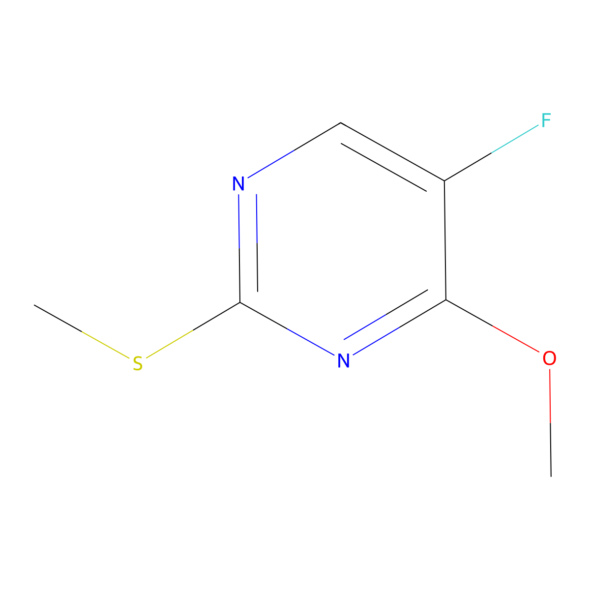 5-Fluoro-4-methoxy-2-(methylthio)pyrimidine molecular structure, CAS 347418-41-1