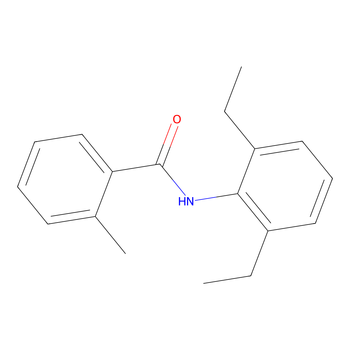 2',6'-Diethyl-2-methylbenzanilide molecular structure, CAS 34743-32-3