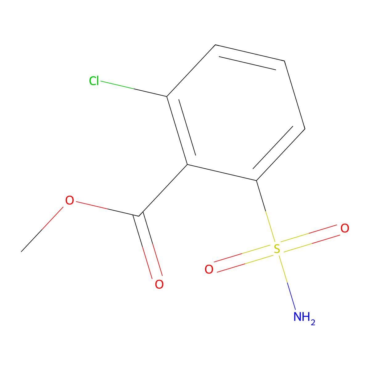 Methyl 2-chloro-6-sulfamoylbenzoate molecular structure, CAS 3475-97-6