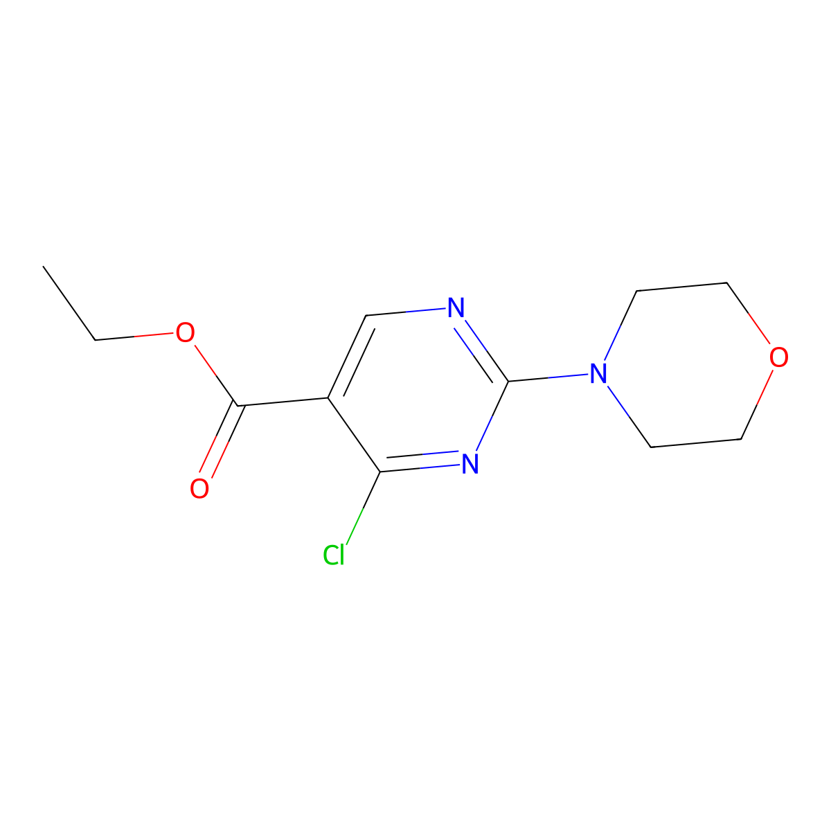Ethyl 4-chloro-2-morpholinopyrimidine-5-carboxylate molecular structure, CAS 34750-23-7