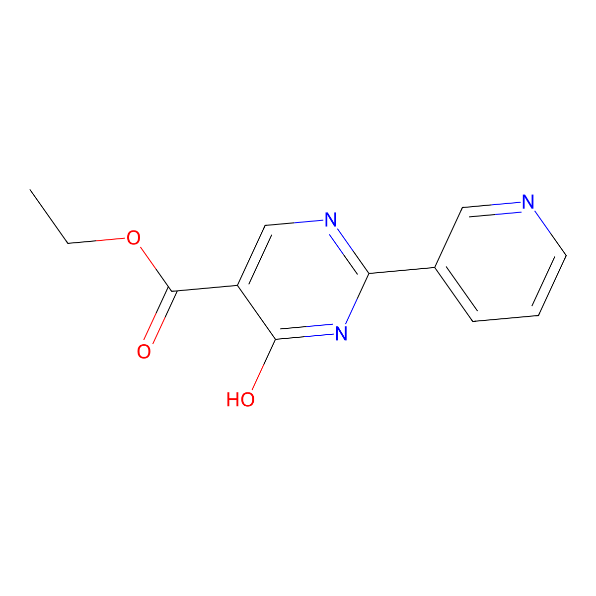 Ethyl 4-hydroxy-2-(pyridin-3-yl)pyrimidine-5-carboxylate molecular structure, CAS 34750-63-5