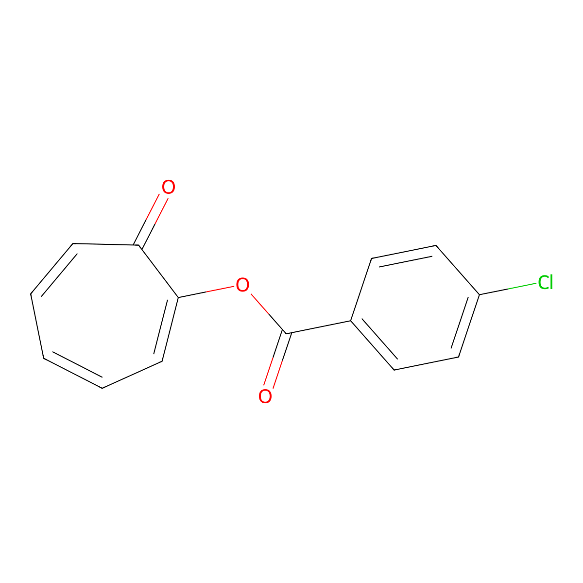 7-Oxocyclohepta-1,3,5-trien-1-YL 4-chlorobenzoate molecular structure, CAS 34752-56-2
