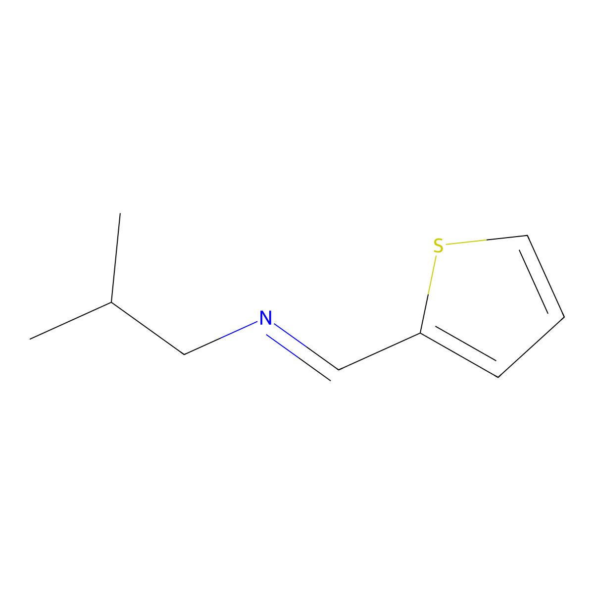 2-Methyl-N-(2-thienylmethylene)propylamine molecular structure, CAS 34755-88-9