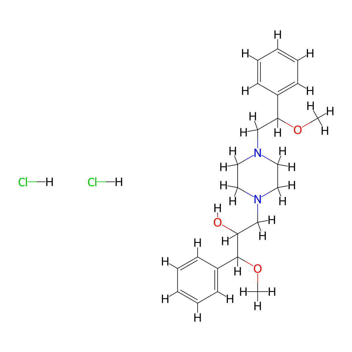 Zipeprol hydrochloride molecular structure, CAS 34758-84-4