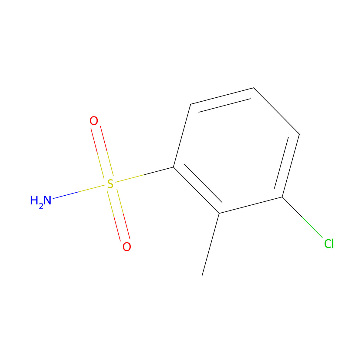 3-Chloro-2-methylbenzenesulfonamide molecular structure, CAS 3476-03-7