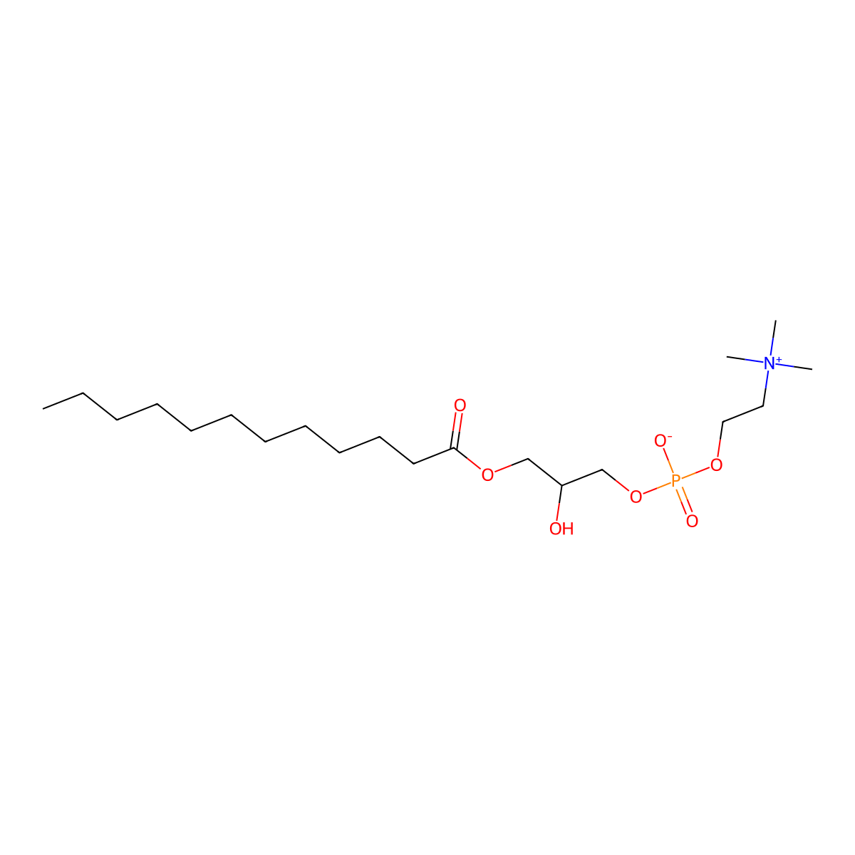3-Dodecanoylpropanediol-1-phosphorylcholine molecular structure, CAS 3476-42-4