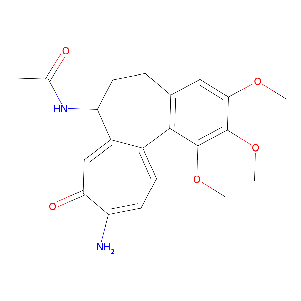 N-(10-Amino-5,6,7,9-tetrahydro-1,2,3-trimethoxy-9-oxobenzo(a)heptalen-7-yl)acetamide molecular structure, CAS 3476-51-5