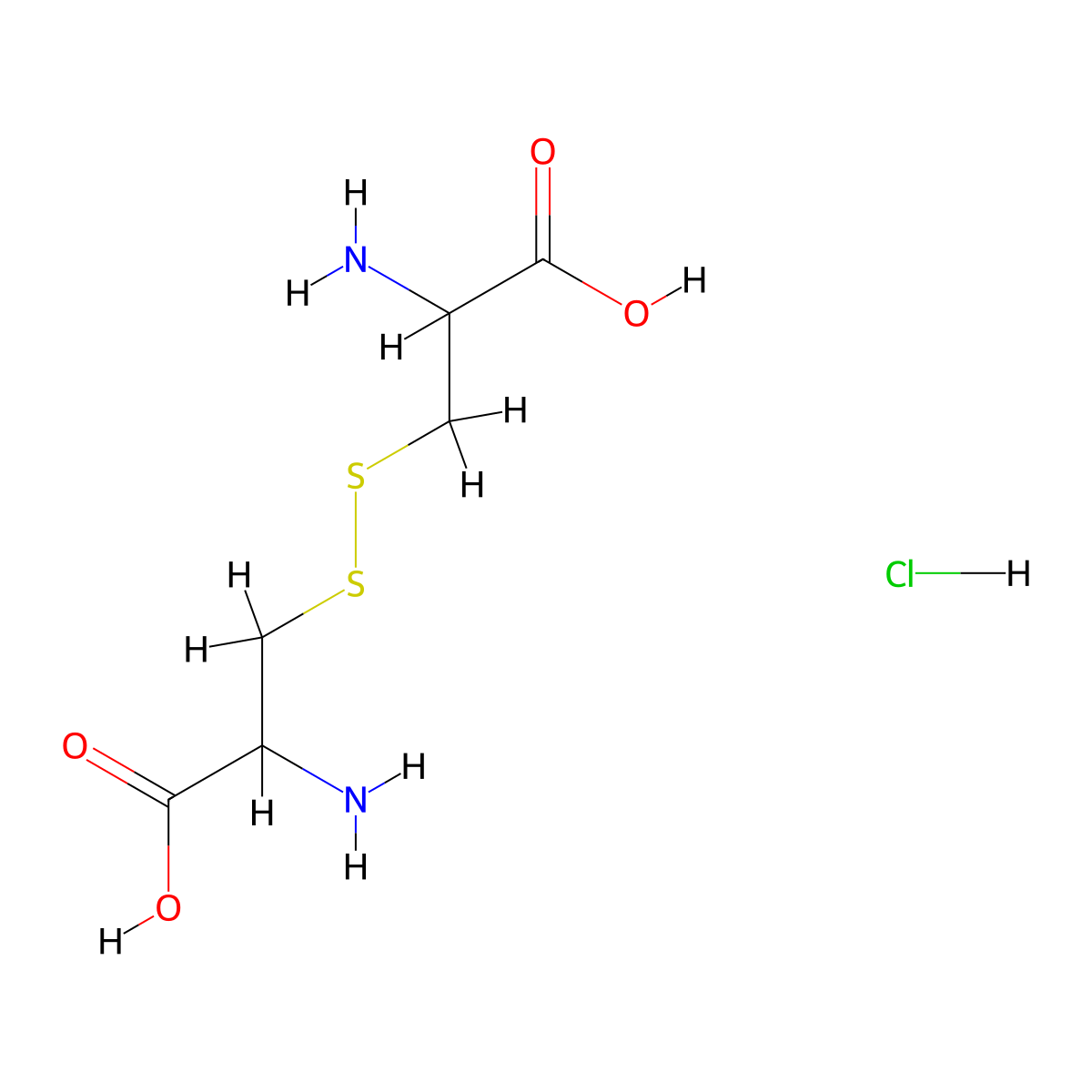 L-Cystine, hydrochloride (1:?) molecular structure, CAS 34760-60-6