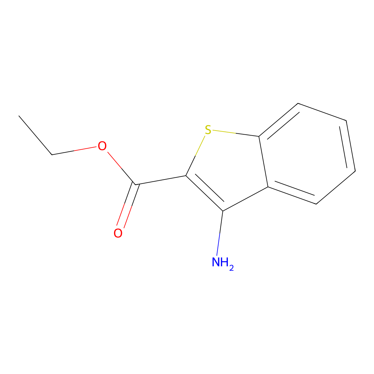 Ethyl 3-aminobenzo[b]thiophene-2-carboxylate molecular structure, CAS 34761-09-6