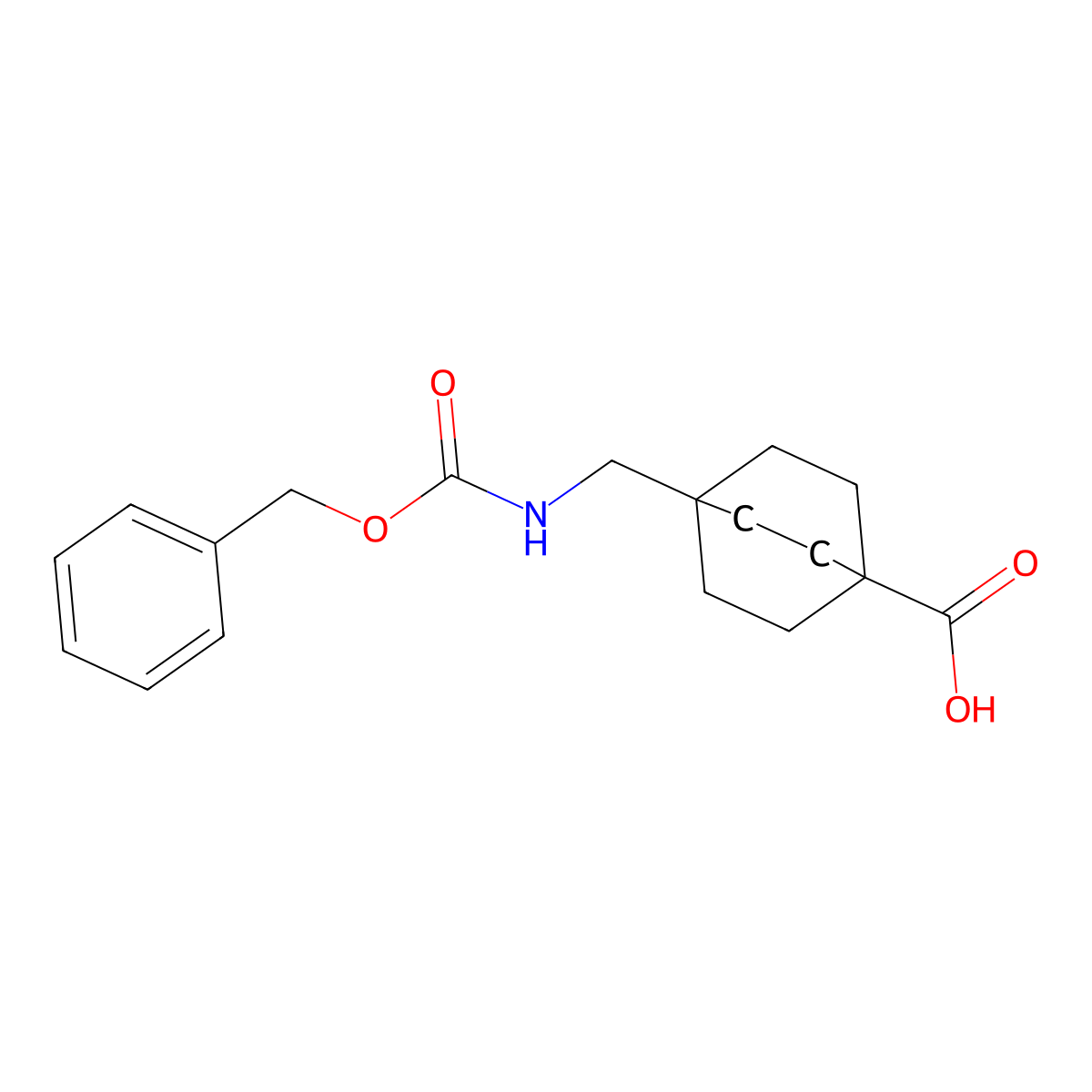 4-((((Benzyloxy)carbonyl)amino)methyl)bicyclo[2.2.2]octane-1-carboxylic acid molecular structure, CAS 34768-42-8