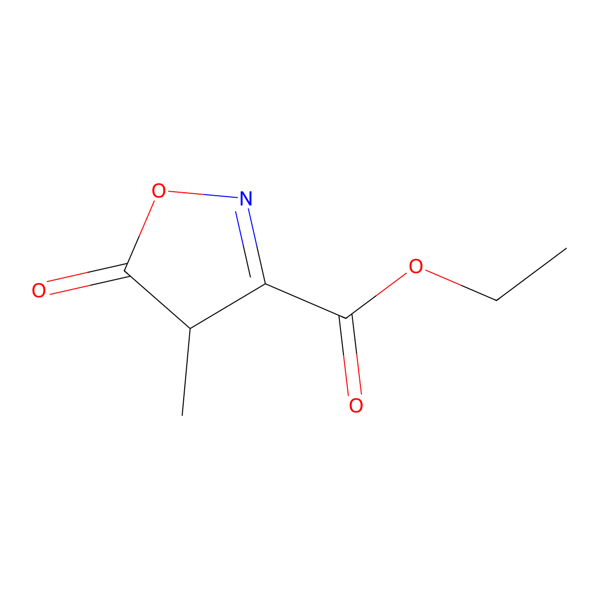 Ethyl 4-methyl-5-oxo-4,5-dihydro-1,2-oxazole-3-carboxylate molecular structure, CAS 3477-10-9