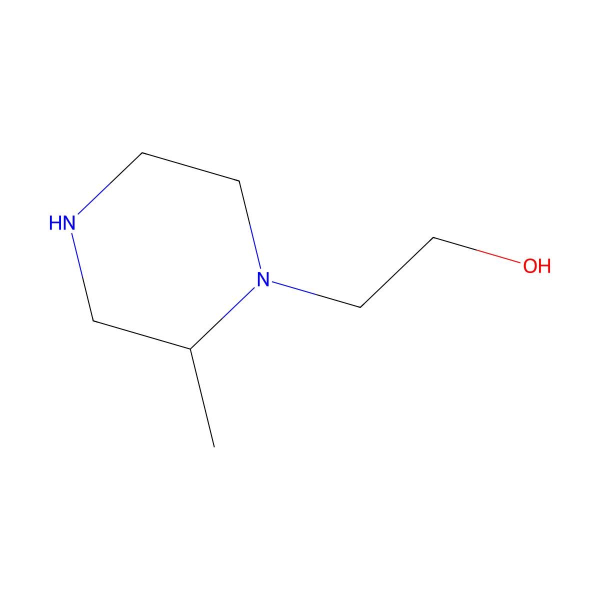 2-(2-Methylpiperazin-1-yl)ethan-1-ol molecular structure, CAS 3477-42-7