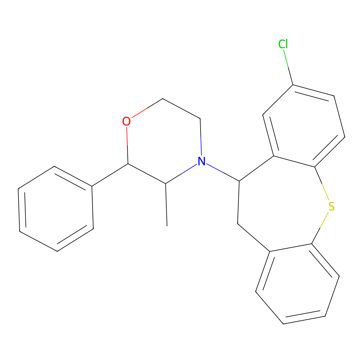 4-(8-Chloro-10,11-dihydrodibenzo[b,f]thiepin-10-yl)-3-methyl-2-phenylmorpholine molecular structure, CAS 34770-62-2