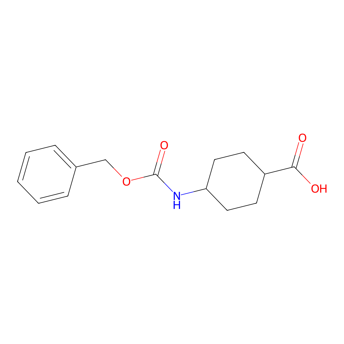4-(((Benzyloxy)(hydroxy)methylidene)amino)cyclohexane-1-carboxylic acid molecular structure, CAS 34771-04-5