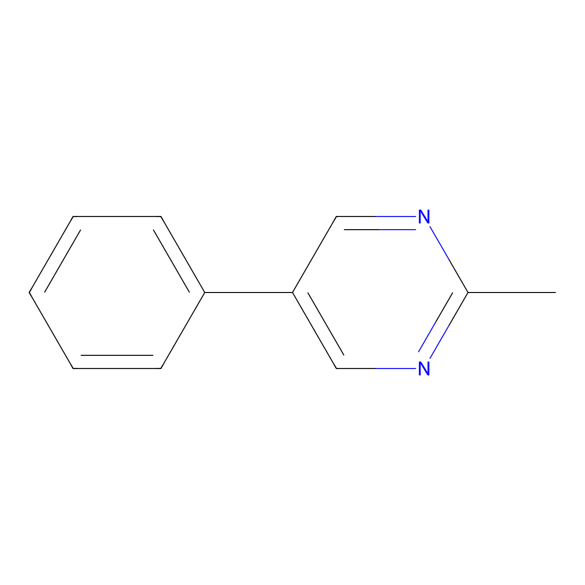 2-Methyl-5-phenylpyrimidine molecular structure, CAS 34771-47-6