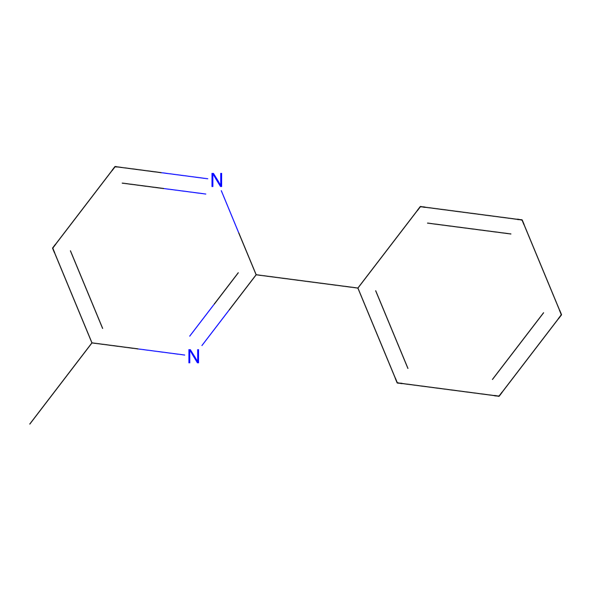 4-Methyl-2-phenylpyrimidine molecular structure, CAS 34771-48-7