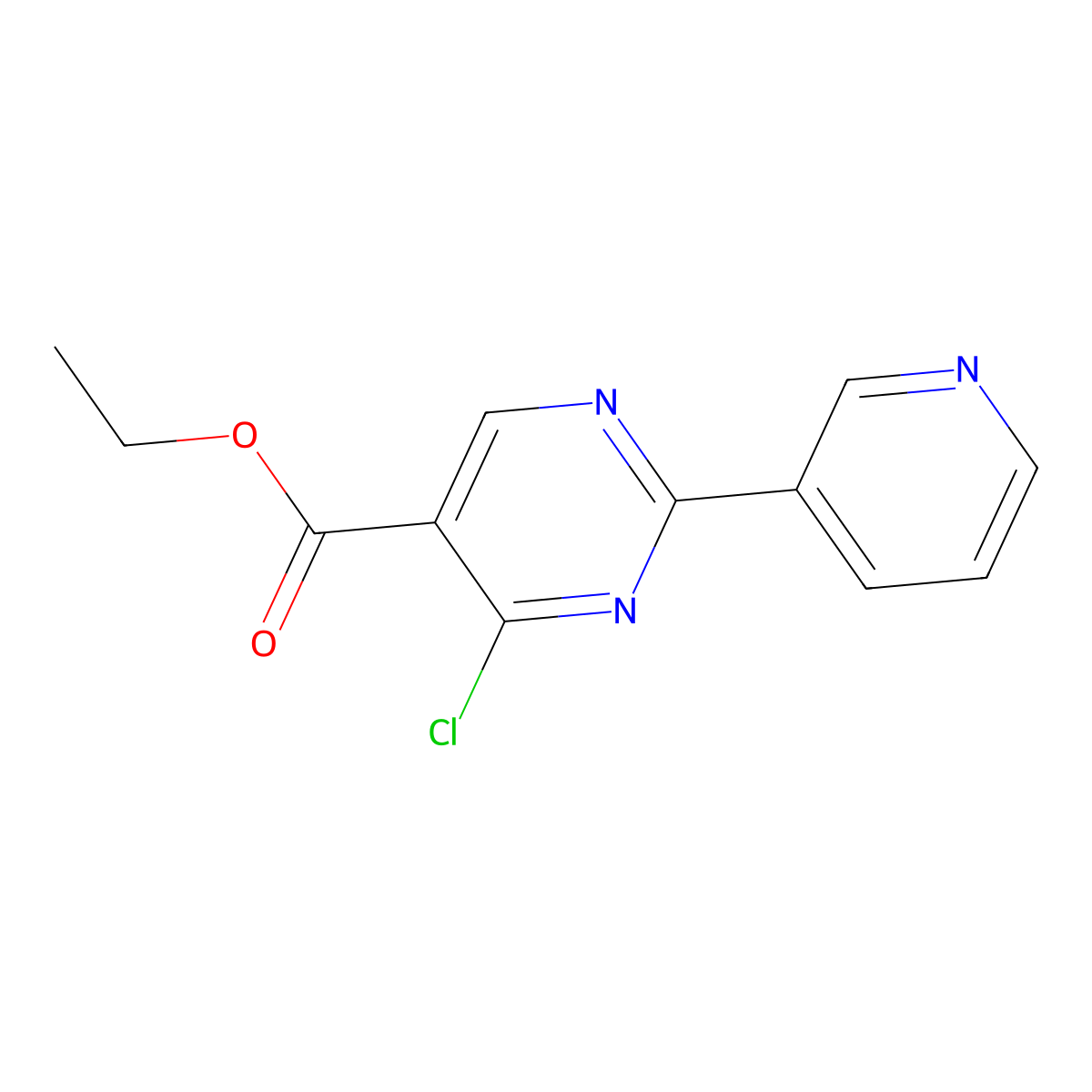 Ethyl 4-chloro-2-(pyridin-3-yl)pyrimidine-5-carboxylate molecular structure, CAS 34775-04-7