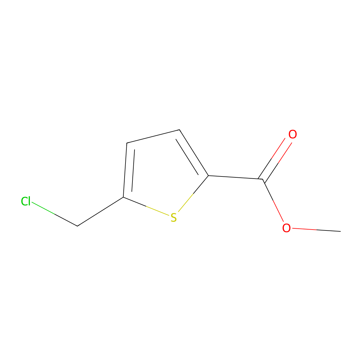 2-Thiophenecarboxylic acid, 5-(chloromethyl)-, methyl ester molecular structure, CAS 34776-79-9