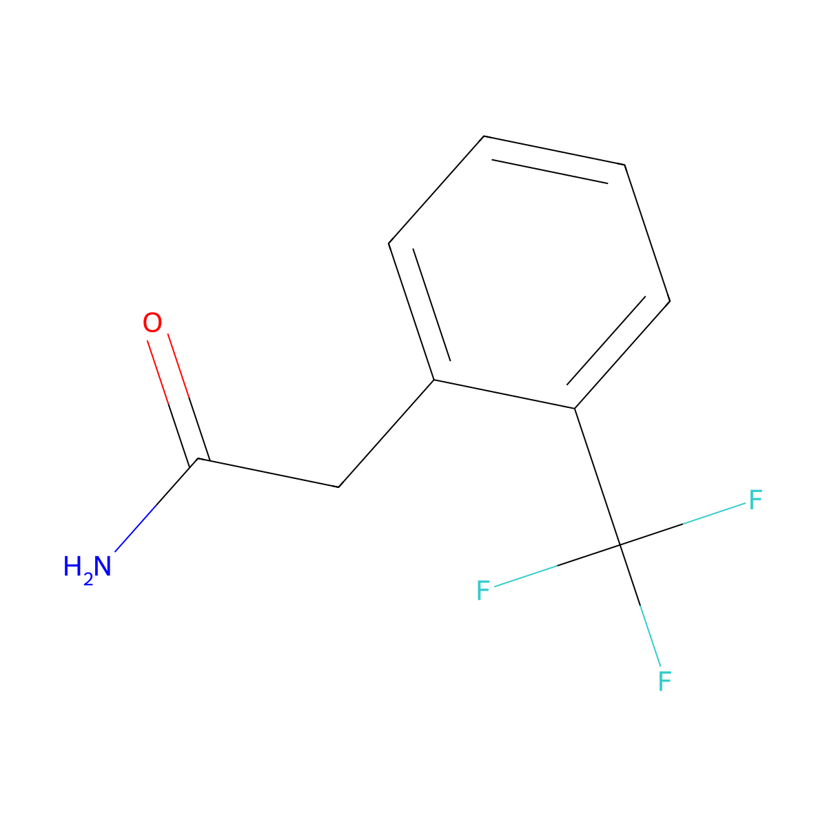 2-(2-(Trifluoromethyl)phenyl)acetamide molecular structure, CAS 34779-65-2